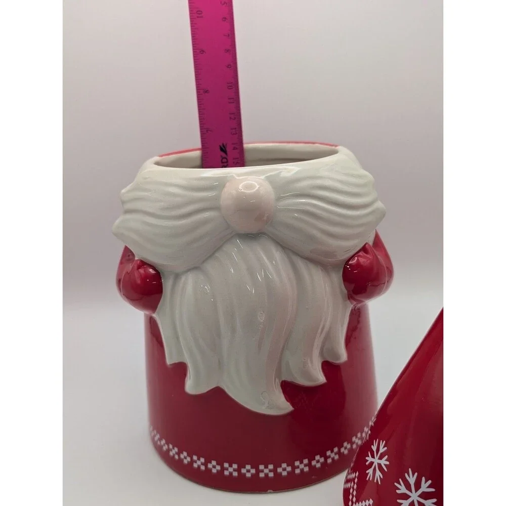 Design Pac Ceramic Santa Gnome Cookie Jar 12
